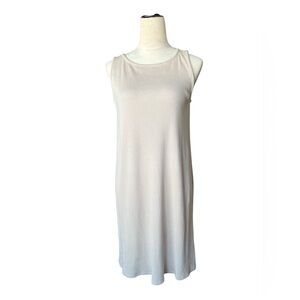 Eileen Fisher Bateau Rib Knit Dress in tan size Small